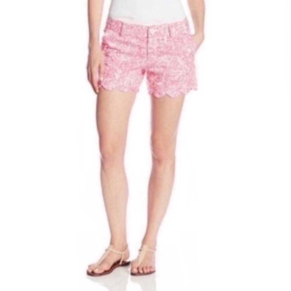 Lilly Pulitzer Pink Buttercup Scalloped Shorts - Picture 3 of 9